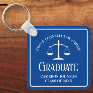 Custom Blue Law School Afstuderen Keepsake Sleutelhanger