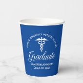 Custom Blue Medische School Afstudeerfeest Papieren Bekers (Achterkant)