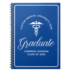 Custom Blue Medische School Afstuderen Keepsake Notitieboek