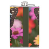 Custom Blue Morpho Butterfly Floral Botanical  Heupfles (Achterkant)