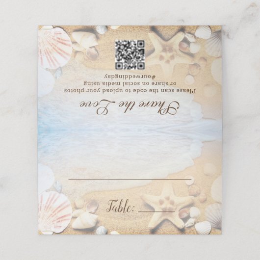 Custom Blue Ocean Tropical Beach Wedding (Buitenkant ongevouwen)