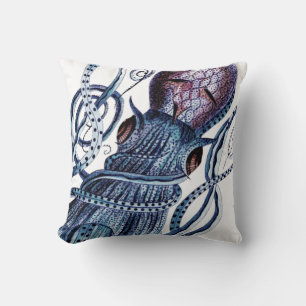 Custom Blue Octopus moderne kustmarine blauwgroen Kussen