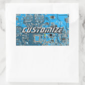 Custom Blue PCB Circuit Board for IT Pros 2 Rechthoekige Sticker (Tas)