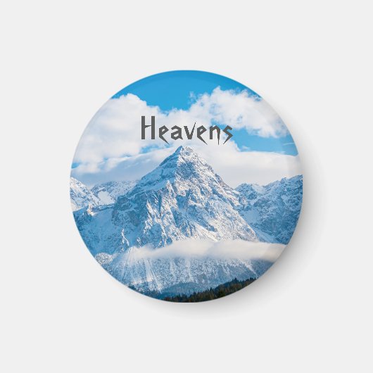 Custom Blue Sky afbeelding met Heavens tekstnaam Magneet (Voorkant)