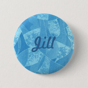 Custom Blue Stain Glass Button