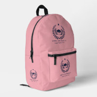 Custom Blue University Logo roze achtergrond