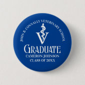 Custom Blue Veterinary School Afstudeerfeest Ronde Button 5,7 Cm (Voorkant)