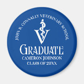 Custom Blue Veterinary School Afstuderen Magneet (Voorkant)