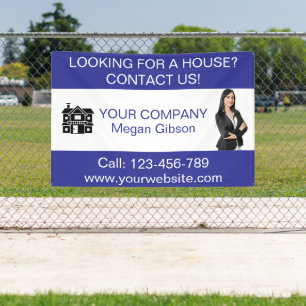 Custom Blue & White Real Estate Agency Spandoek