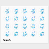 Custom Blue Wolf Logo Ronde Sticker (Vel)