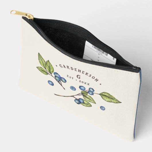 Custom Blueberry Wedding Date Etui (Open)