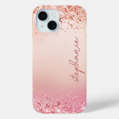 Custom Blush Pink Glitter Case-Mate iPhone Case (Achterkant)