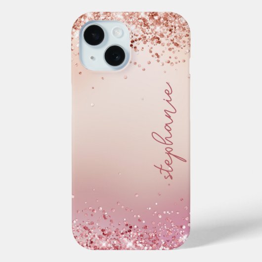 Custom Blush Pink Glitter Case-Mate iPhone Case (Achterkant)