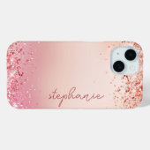 Custom Blush Pink Glitter Case-Mate iPhone Case (Achterkant (horizontaal))