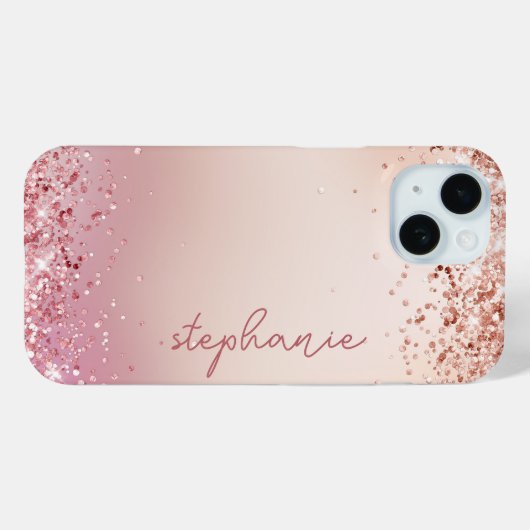 Custom Blush Pink Glitter Case-Mate iPhone Case (Achterkant (horizontaal))
