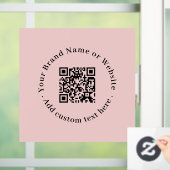 Custom Blush Pink QR | Modern Business Display Raamsticker (Huis)