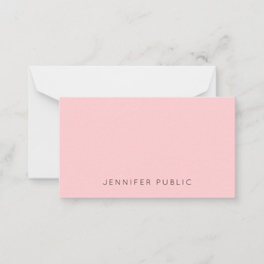 Custom Blush Roze Eenvoudige Sjabloon Modern Monog (Voorkant)
