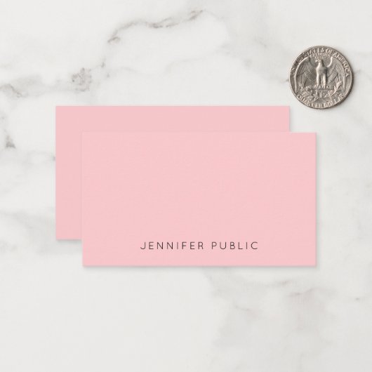 Custom Blush Roze Eenvoudige Sjabloon Modern Monog (Voorkant / Achterkant in situ)