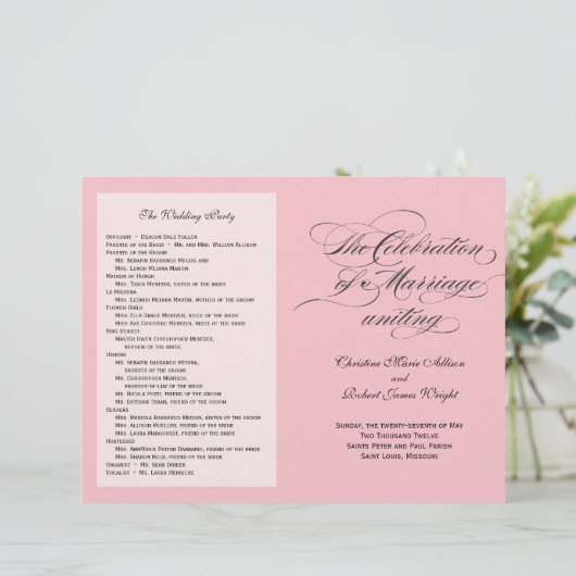 Custom_Blush Weddenprogramma (Staand voorkant)