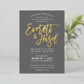 CUSTOM B'nai Mitzvah imitation Gold scriptnaam Folie Uitnodiging (Staand Voorkant)