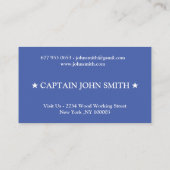 Custom boat captain name navy Business Card Visitekaartje (Achterkant)