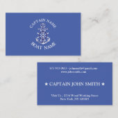 Custom boat captain name navy Business Card Visitekaartje (Voorkant / Achterkant)