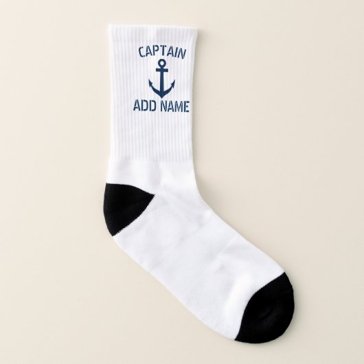Custom boat captain socks with nautical anchor (Gauche intérieur)