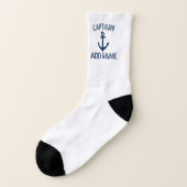Custom boat captain socks with nautical anchor sokken (Links - buitenkant)