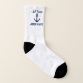 Custom boat captain socks with nautical anchor sokken (Links binnenkant)