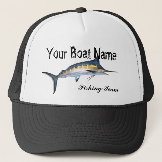 Custom Boat Name Marlin trucker hat Trucker Pet (Voorkant)