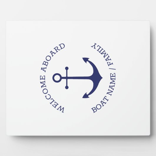 Custom Boat name Welcome Aboard nautical anchor Fotoplaat (Voorkant)