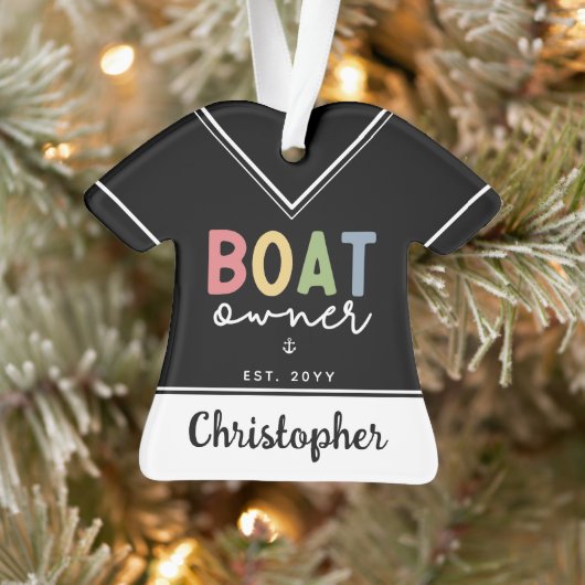Custom Boat Owner set New Boat Owner Gift Ornament (Boom)