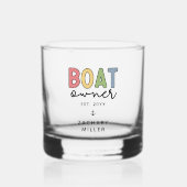Custom Boat Owner set New Boat Owner Gifts Whisky Glas (Voorkant)