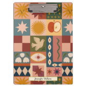 Custom Bohemian Celestial Patchwork Mystical Klembord (Voorkant)