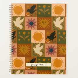 Custom Bohemian Celestial Patchwork Mystical Planner