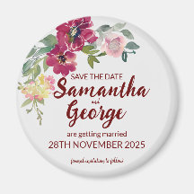 Custom Bohemian Floral Save the Date Magnets