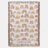 Custom Boho Desert Rainbow Arch Pattern Taupe Deken (Voorkant Verticaal)