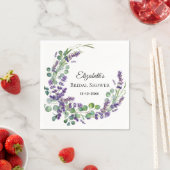 Custom Boho Lavender Eucalyptus Vrijgezellenfeest Servet (Insitu)