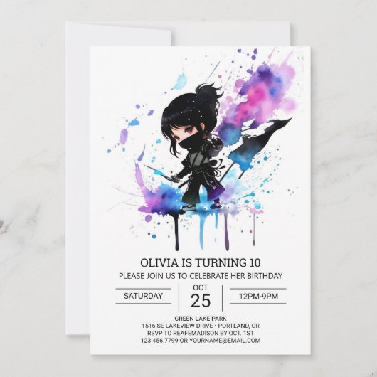 Custom Boho Little Ninja Verjaardag Kaart (Voorkant)