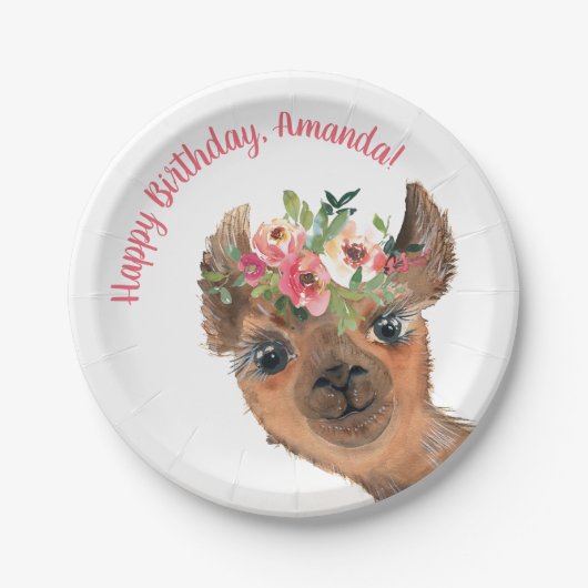 Custom Boho Llama Papieren Bordje (Voorkant)