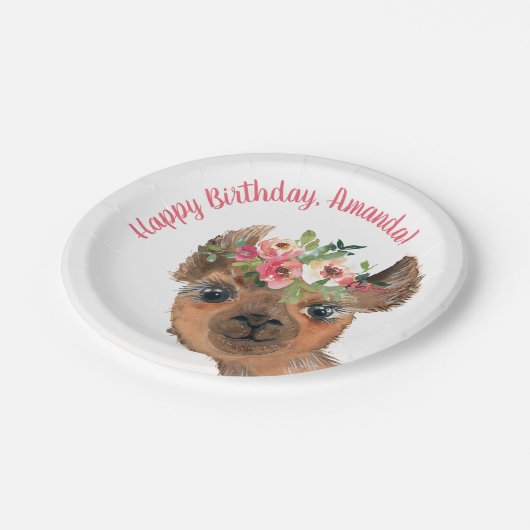 Custom Boho Llama Papieren Bordje (Gekanteld)