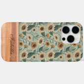 Custom Boho Sunflowers Wood Effect Case-Mate iPhone Case (Achterkant (horizontaal))