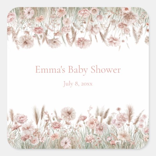 Custom Boho Wildflower Event Stickers (Devant)