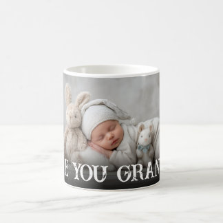 Custom Bold Love You Grandpa One Photo Modern Koffiemok
