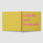 Custom Bold Names Modern Chartreuse Pink Wedding Gastenboek (Volledig)