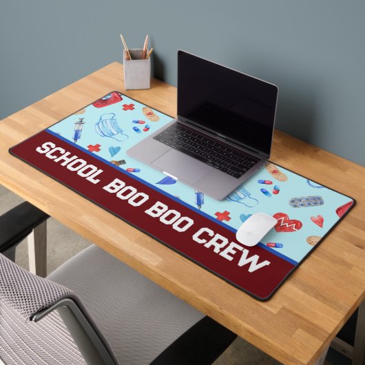 Custom Boo Boo Crew Red Blue School Verpleegkundig Bureaumat (Kantoor 2)