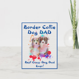 Custom Border Collie Papa Gek Hond Papa Digitaal Kaart