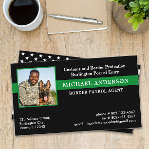 Custom Border Patrol Agent Federale Militaire Foto Visitekaartje