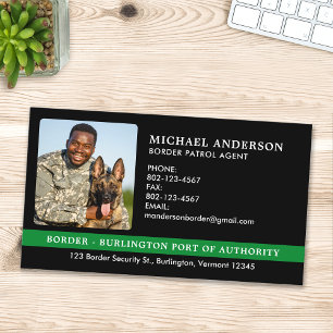 Custom Border Patrol Agent Foto Federale Militaire Visitekaartje