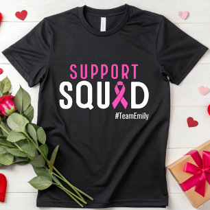 Custom Borstkanker Fighter Support Team Warrior T-shirt